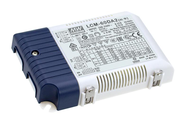 LCM-60DA2 LED DRIVER, CONSTANT CURRENT, 60.3W MEAN WELL