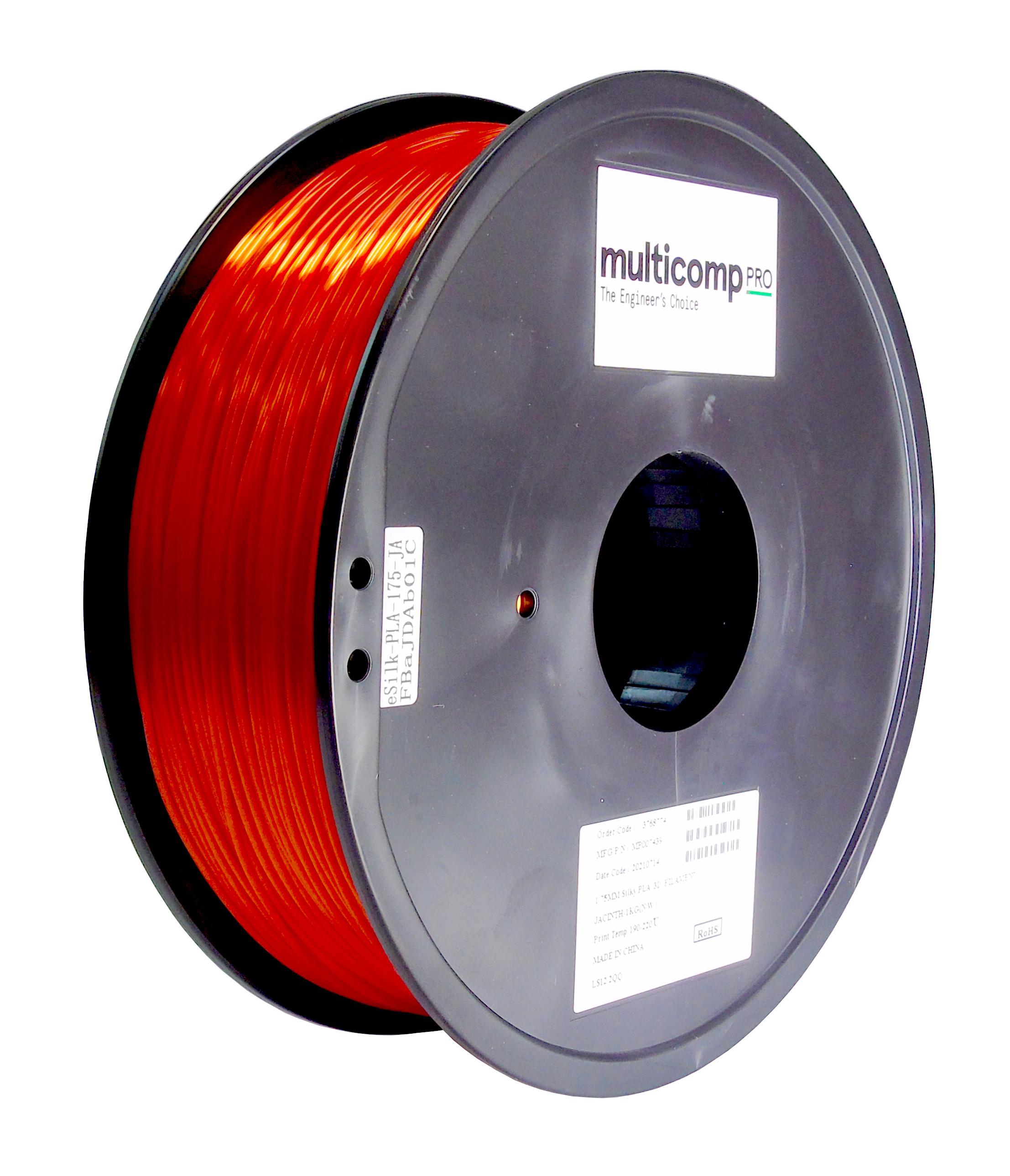 MP007439 3D FILAMENT, SILK PLA/1.75MM/1KG/JACINTH MULTICOMP PRO