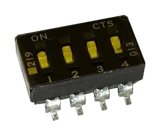 219-4LPSTR DIP SWITCH, 0.1A, 50VDC, 4POS, SMD CTS