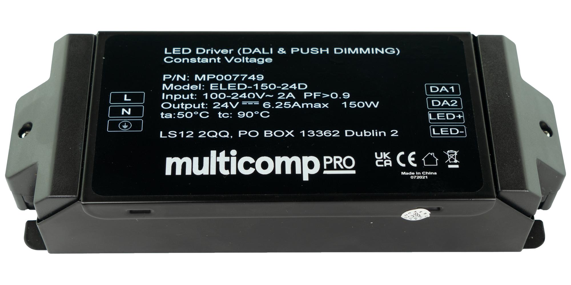 MP007749 LED DRIVER, CONSTANT VOLTAGE, 150W MULTICOMP PRO
