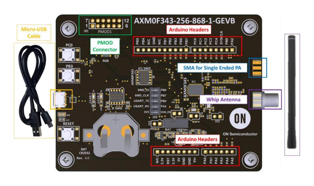 AXM0F343-64-915-1-GEVK EVAL KIT, 915MHZ, RF MICROCONTROLLER ONSEMI