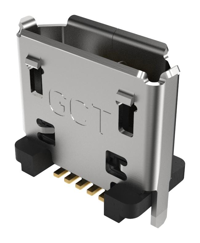 USB3140-30-0070-1-C MICRO USB CONN, 2.0 TYPE B RCPT, 5P, SMT GCT (GLOBAL CONNECTOR TECHNOLOGY)
