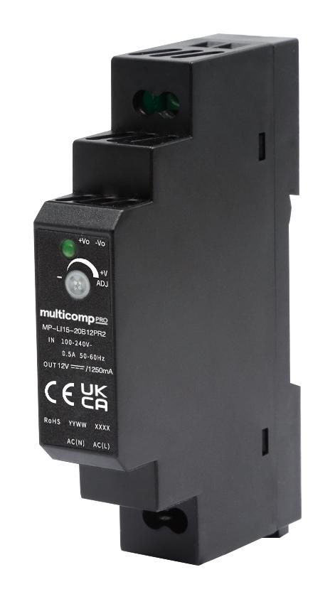 MP-LI15-20B12PR2 POWER SUPPLY, AC-DC, 12V, 1.25A MULTICOMP PRO