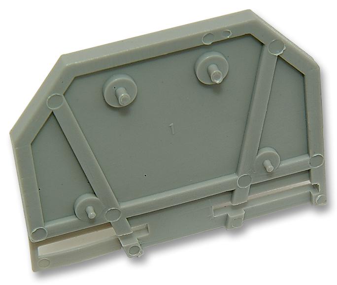 281-301 END PLATE, GREY, 3MM WIDE WAGO