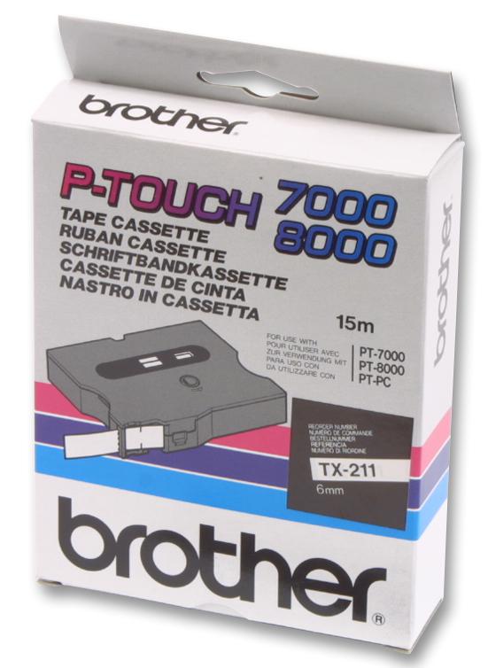 TX131 TAPE, BLACK/CLEAR, 12MM BROTHER