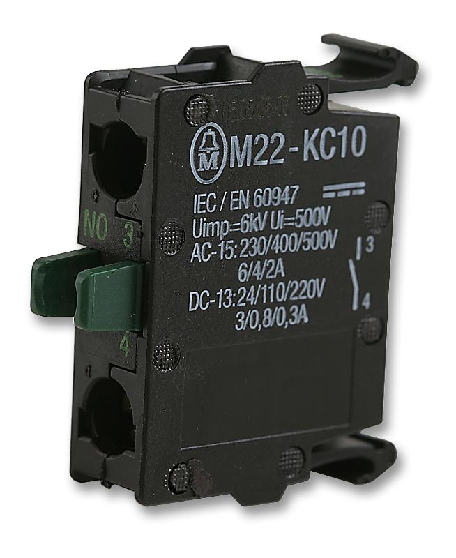 M22-KC10 CONTACT BLOCK, 1NO, SCREW EATON MOELLER