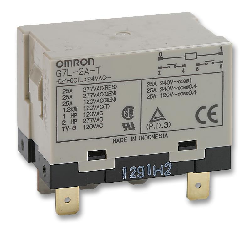 G7L-2A-T 100/120VAC RELAY, DPST-NO, 277VAC, 25A OMRON