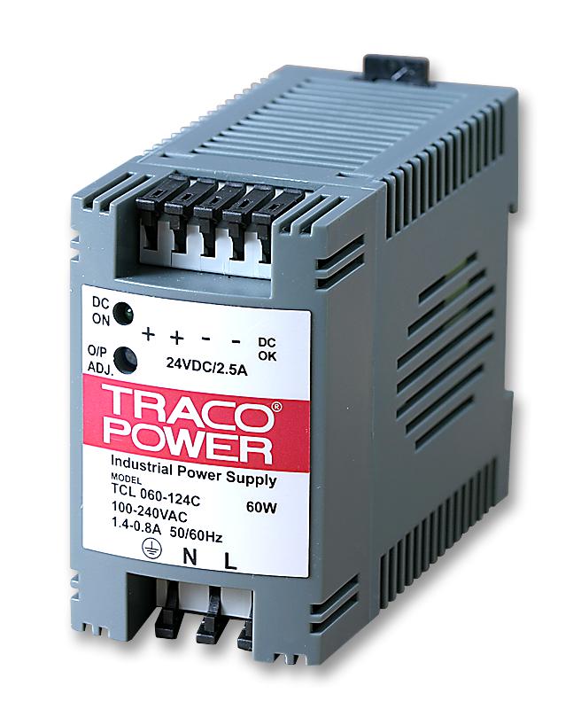 TCL 060-124C PSU, DIN RAIL, 60W, 24V TRACO POWER