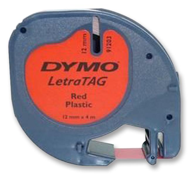 S0721630 LABEL, TAPE, PLASTIC, RED, 12MMX4M DYMO