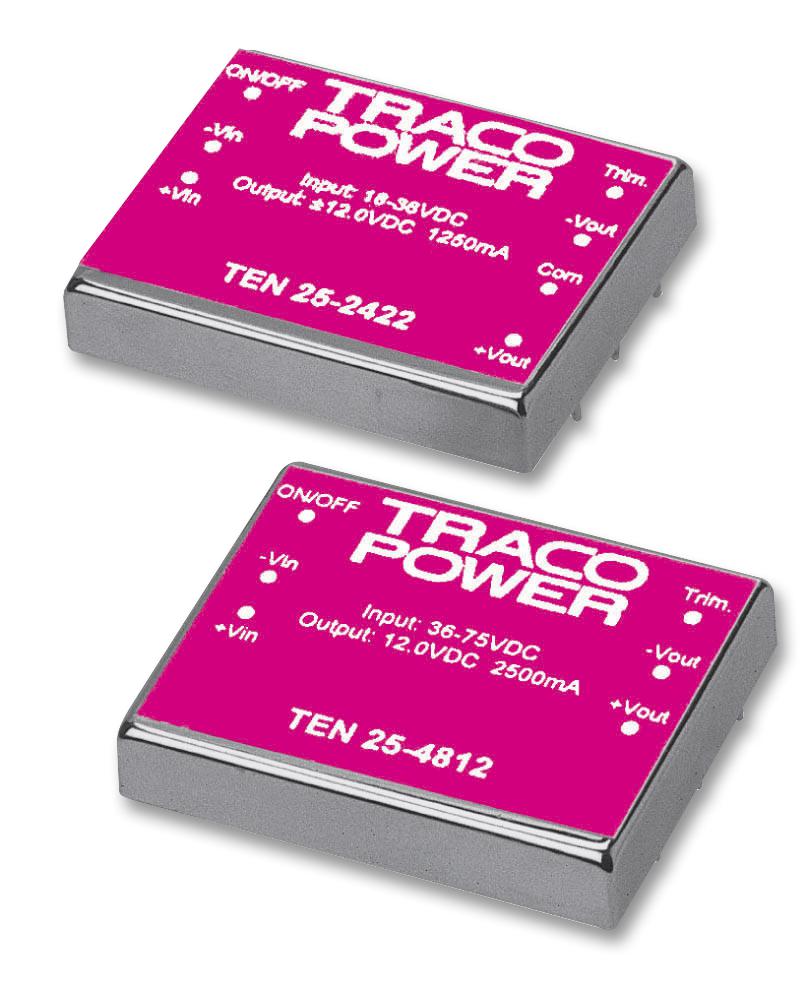 TEN 25-1223 CONVERTER, DC/DC, 25W, +/-15V TRACO POWER