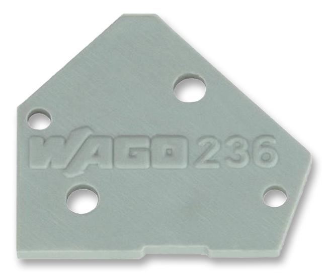 236-100 TERMINAL BLOCK END PLATE, GREY WAGO