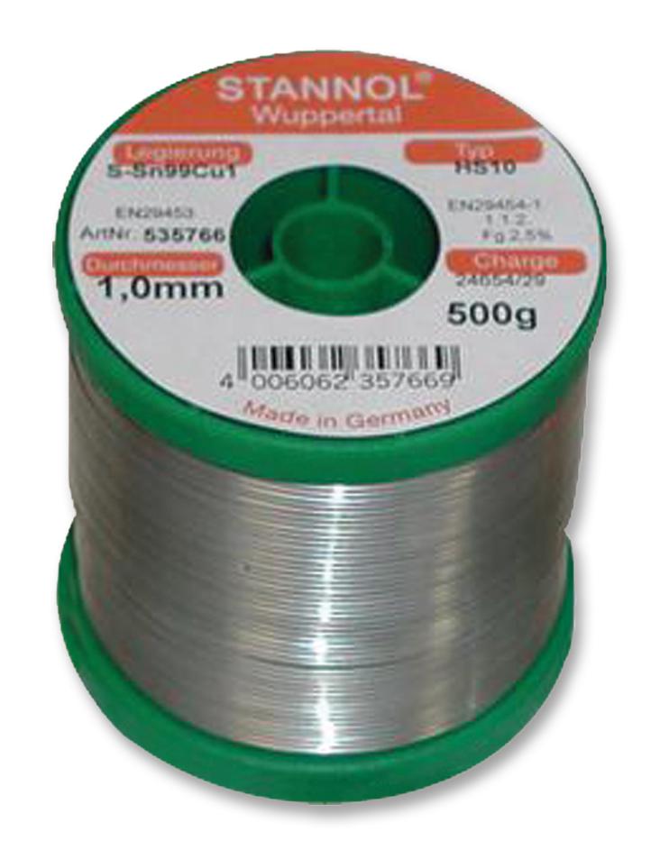 535766 SOLDER WIRE, LEAD FREE, 1.0MM, 500G STANNOL