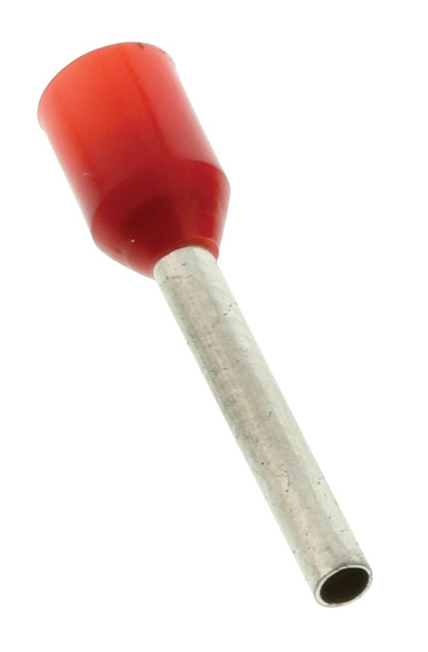 E1012-L-RED FERRULE, 18AWG, 18.5MM, NYLON, RED,PK100 MULTICOMP PRO