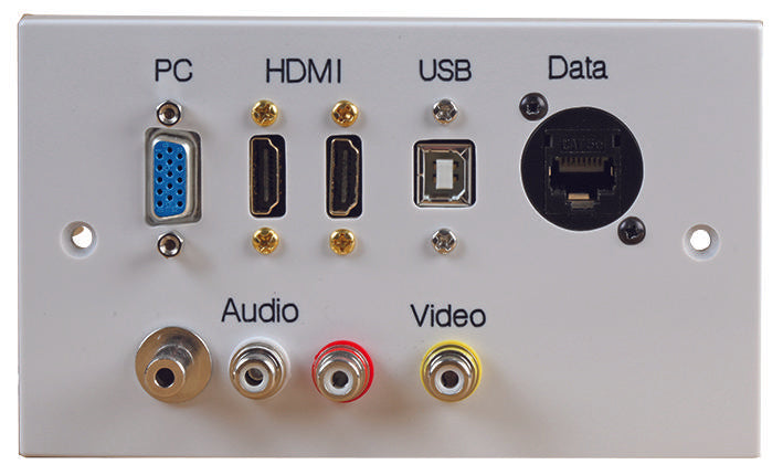 PELR0103 WALLPLATE, 2G, HDMI/VGA/USB B/AV/RJ45 PRO SIGNAL
