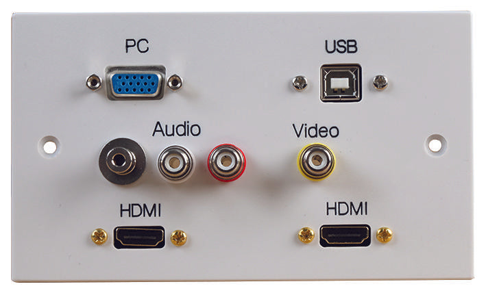 PELR0104 WALLPLATE, 2G, HDMI/VGA/USB B/AV PRO SIGNAL