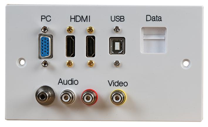 PELR0106 WALLPLATE, 2G, HDMI/VGA/USB B/AV/RJ45 PRO SIGNAL