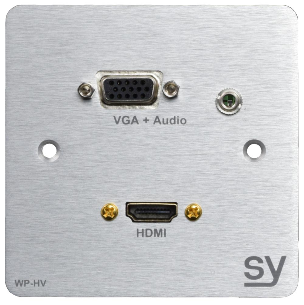 SY-WP-HV-BA WALL INPUT PLATE, HDMI/VGA, 1-GANG SY ELECTRONICS