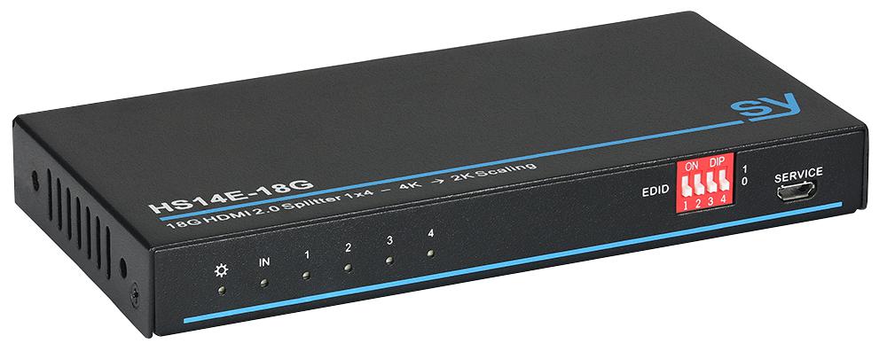 HS14E-18G 1:4 HDMI 2.0 SPLITTER WITH EDID 18GBS SY ELECTRONICS