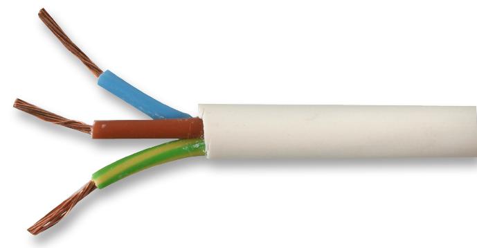 2183Y-0.50MMWHT FLEX CABLE, 3CORE, WHITE, 0.5MM2, PER M MULTICOMP PRO