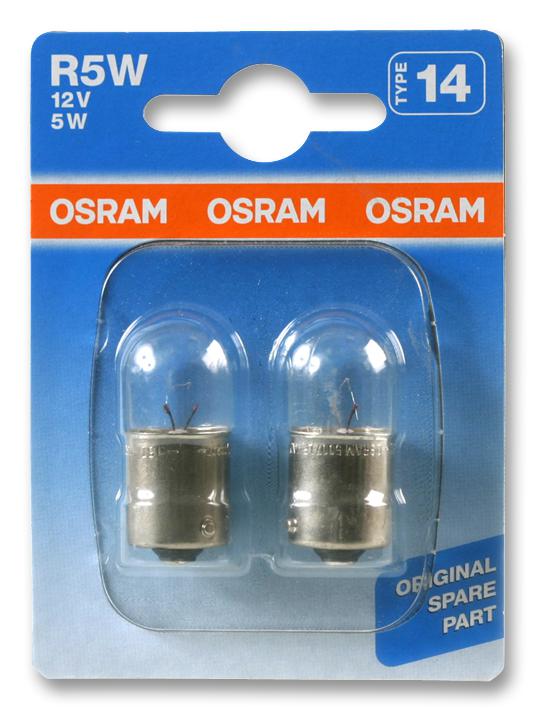 A207BL LAMP, R5W 207 12V 5W BA15S 2PK OSRAM