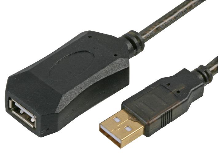 PSG90601 USB CABLE, 2.0 A PLUG-RCPT, 10M, BLACK PRO SIGNAL
