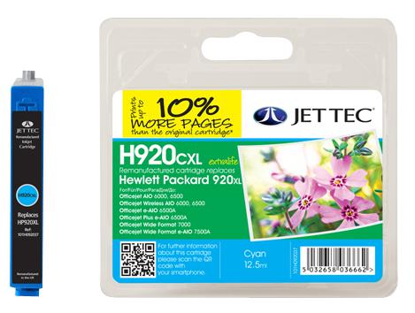 H920CXL INK CART,REMAN,HP920XL/CD972AE+10%,C JET TEC