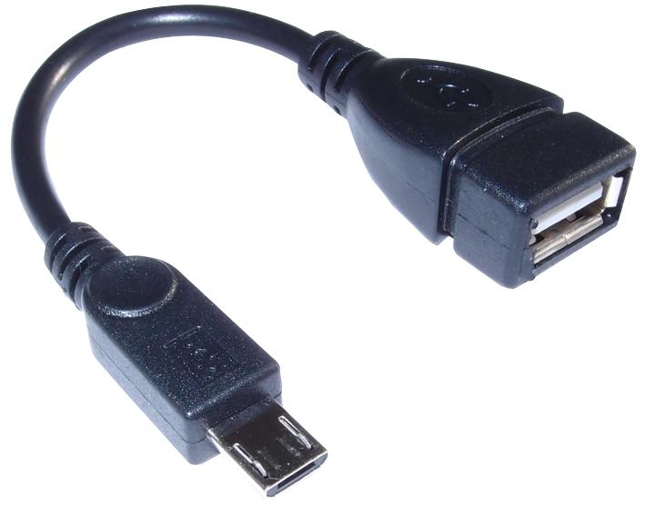 C-USBF-MI MICRO USB CORD, 2.0 A PLUG-RCPT, 100MM DYNAMODE