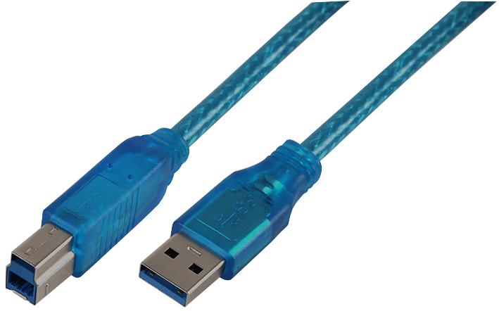 PSG91169 LEAD, USB3.0 AM-BM 2M TRANSPARENT BLUE PRO SIGNAL