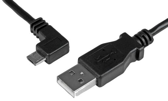 USBAUB1MLA LEAD, USB2.0 A- LEFT ANGLE MICRO B, 1M STARTECH