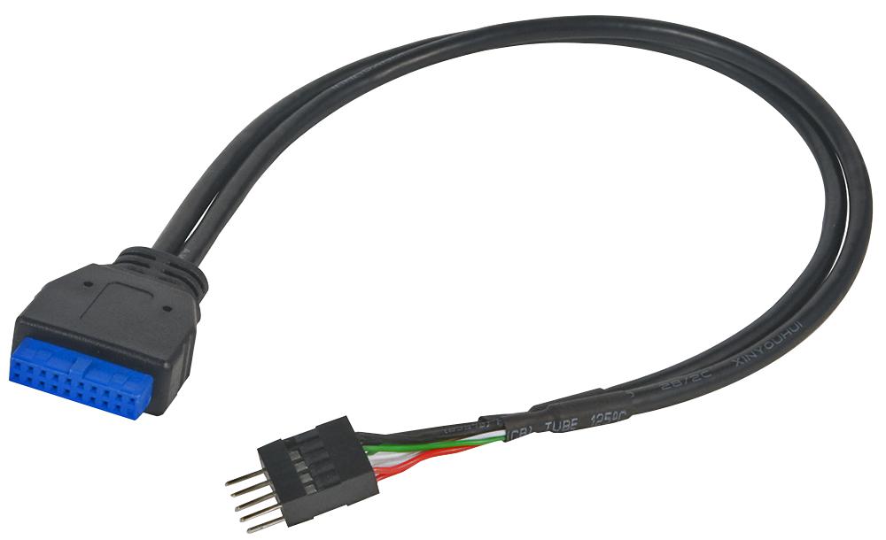 AK-CBUB36-30BK CABLE, USB3.0 19PIN FEM-USB2.0 9PIN MALE AKASA