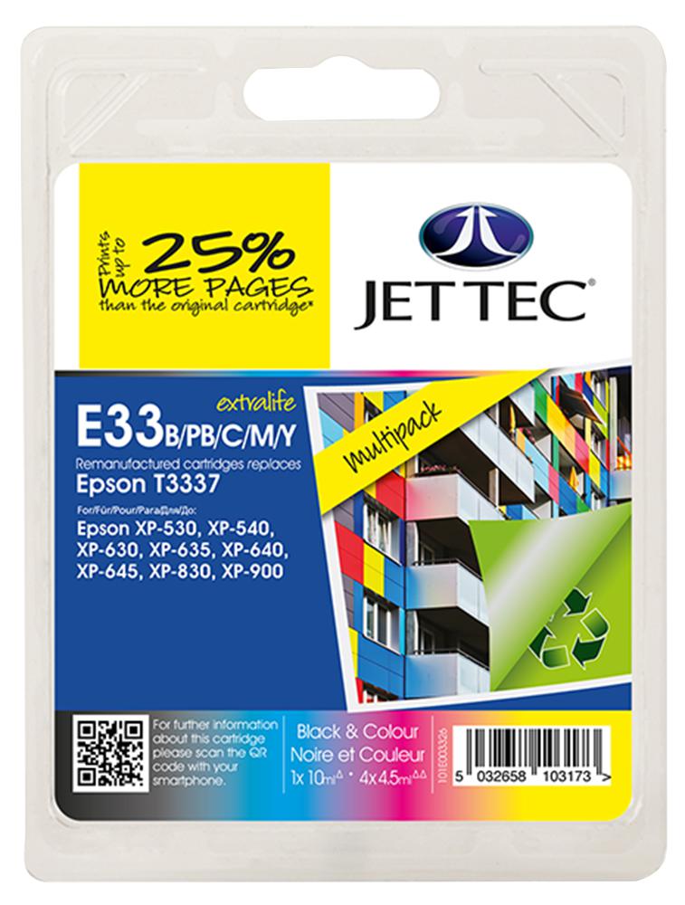 101E003326 INK CART, REMAN, T3337 B/C/M/Y/PB MULTI JET TEC
