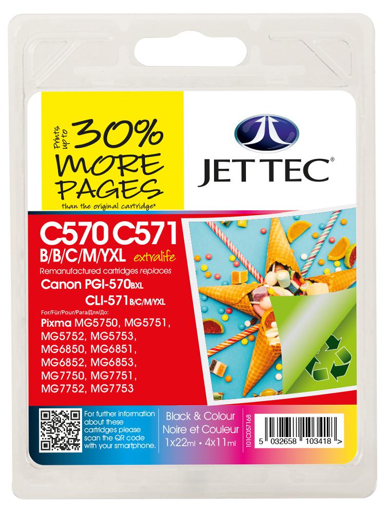101C057168 INK CART, REMAN PGI-570XL/CLI-571XL BCMY JET TEC