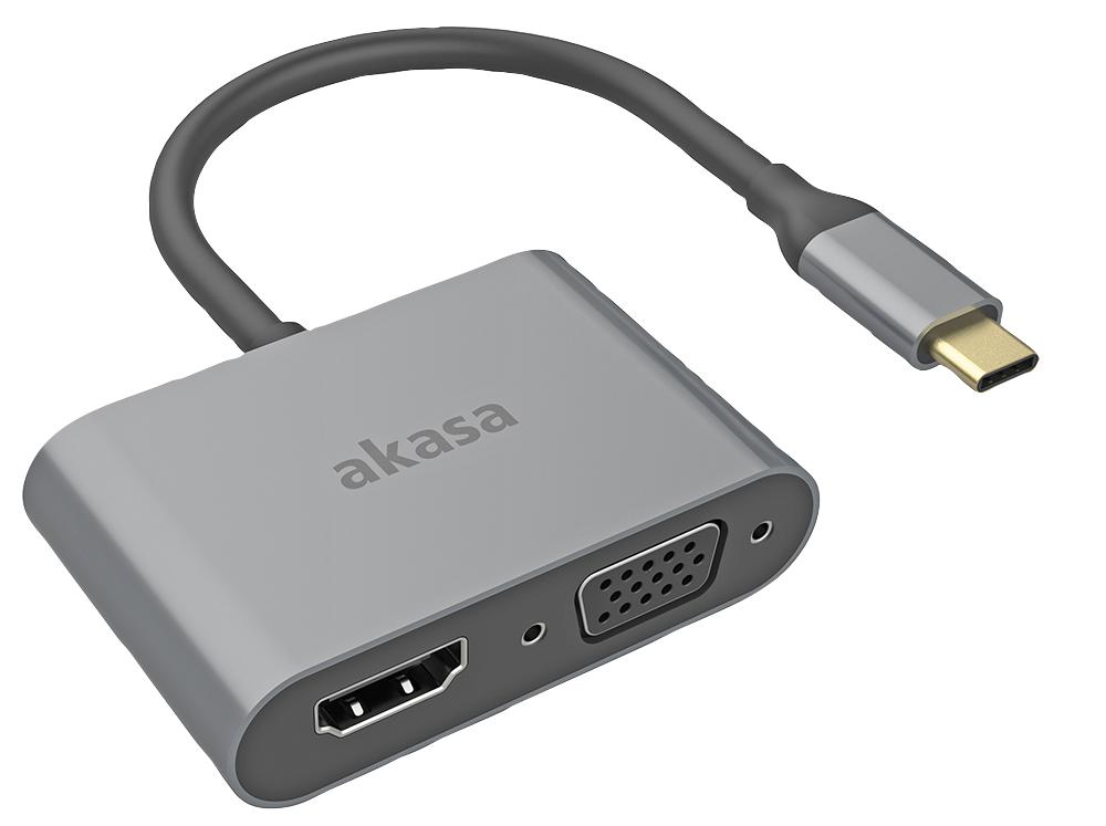 AK-CBCA23-18BK USB-C - HDMI/VGA ADAPTER, 4K 60HZ AKASA