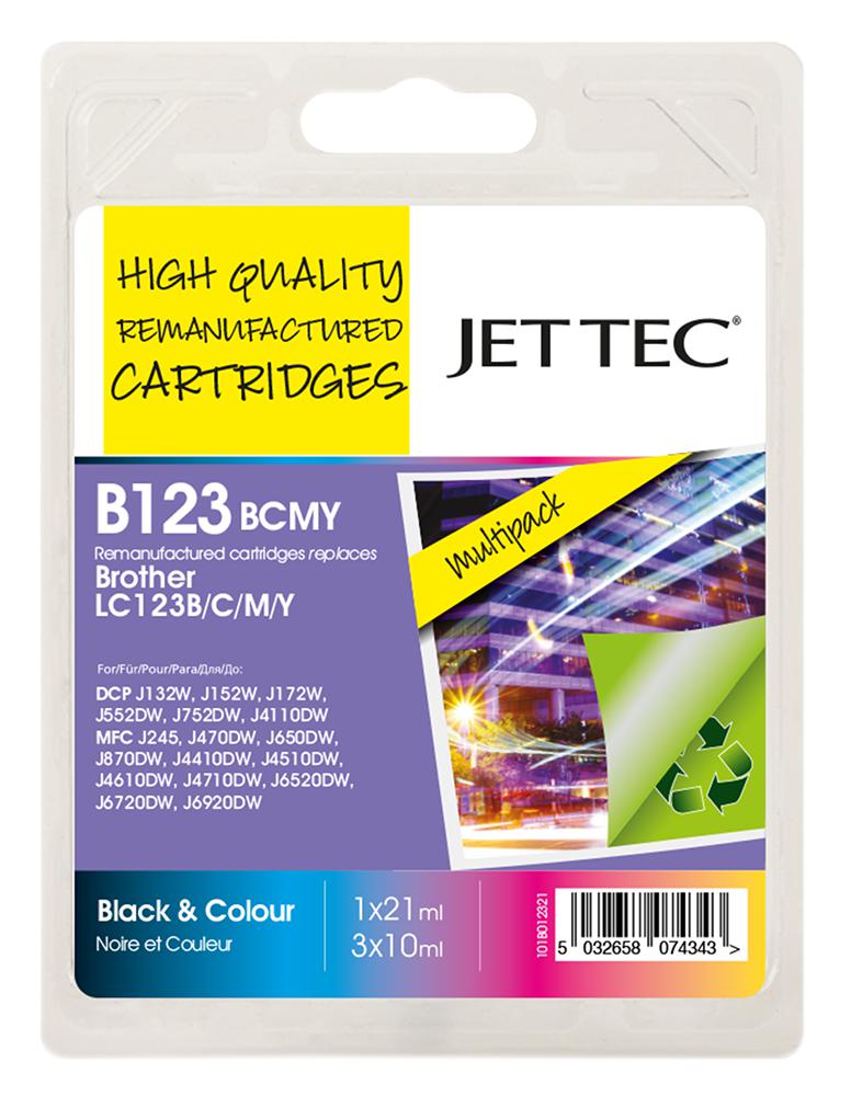 101B012321 INK CART, LC123 BCMY MULTIPACK, REMAN JET TEC