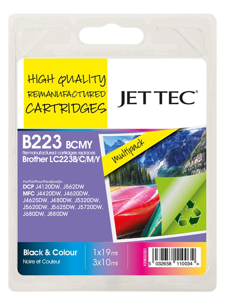 101B022321 INK CART, LC223 BCMY MULTIPACK, REMAN JET TEC