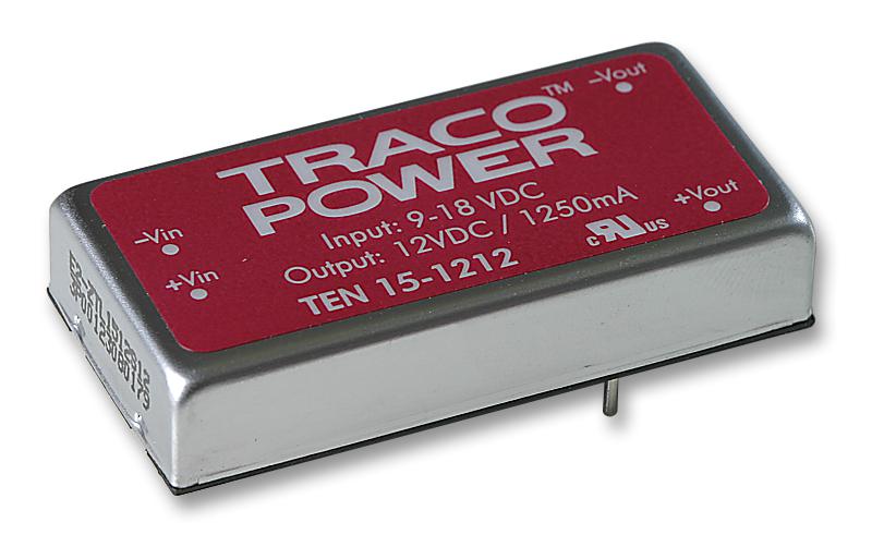 TEN 15-1212. CONVERTER, DC/DC, 15W, 12V TRACO POWER