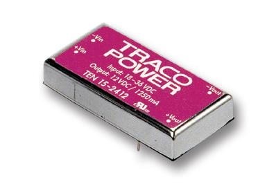 TEN 15-2412. CONVERTER, DC/DC, 15W, 12V TRACO POWER