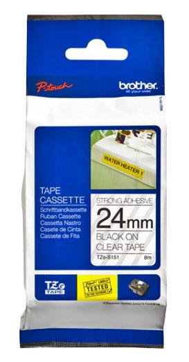 TZE-S151 TAPE, BLACK ON CLEAR, 24MM BROTHER