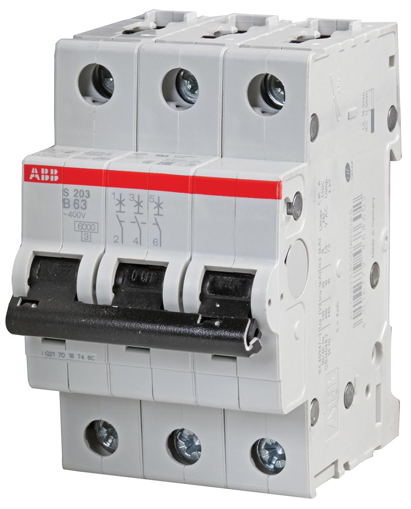 S203-B63 CIRCUIT BREAKER, THERMAL MAG, 3 POLE ABB