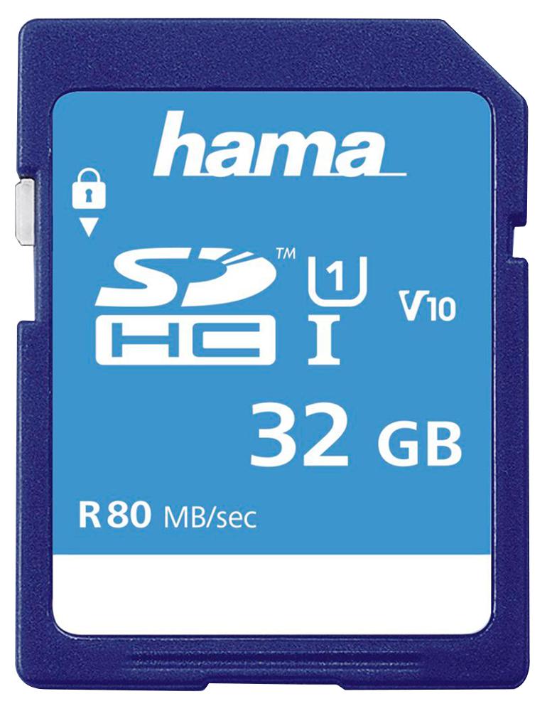 00124135 32GB C10 UHS-I SDHC, 80MB/S HAMA