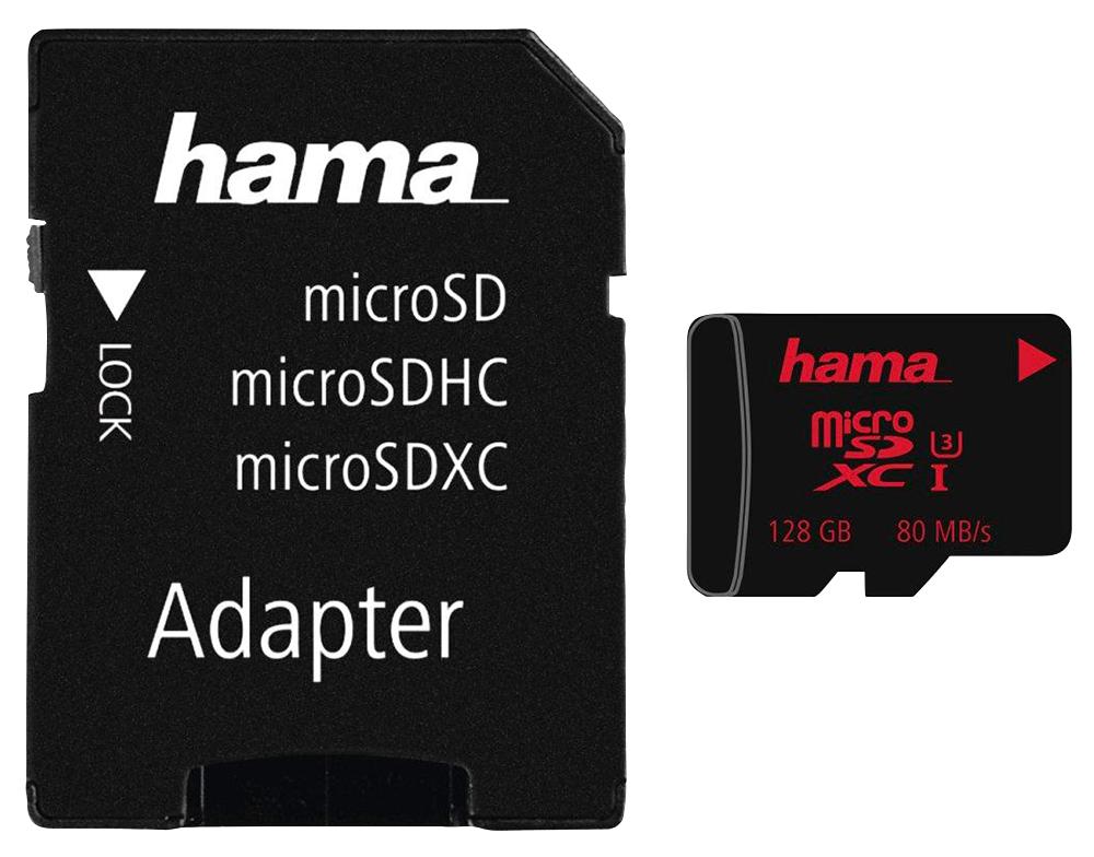 00181002 128GB C3 UHS-I MICROSDHC CARD, 80MB/S HAMA