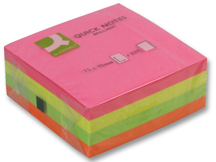 KF01348 PAPER NOTE CUBES 75X75MM NEON Q CONNECT