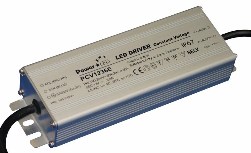 PCV1236E LED DRIVER C/V 12V 36W IP67 SUNPOWER