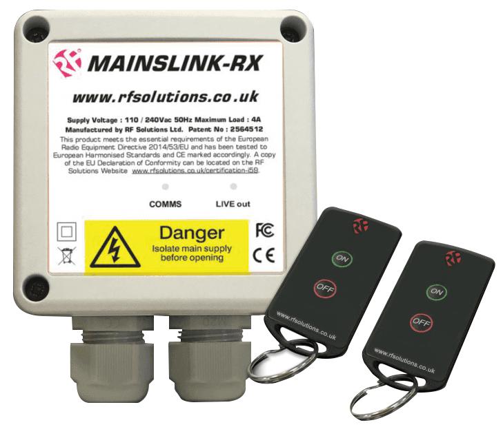 MAINSSWITCH-8SL1 REMOTE CONTROL SYSTEM, 1CH, WITH KEY FOB RF SOLUTIONS