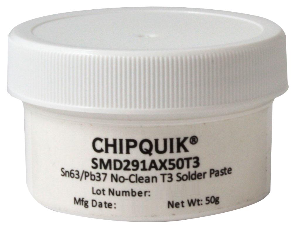 SMD291AX50T3 SOLDER PASTE, SYNTHETIC NO CLEAN, 50G CHIP QUIK