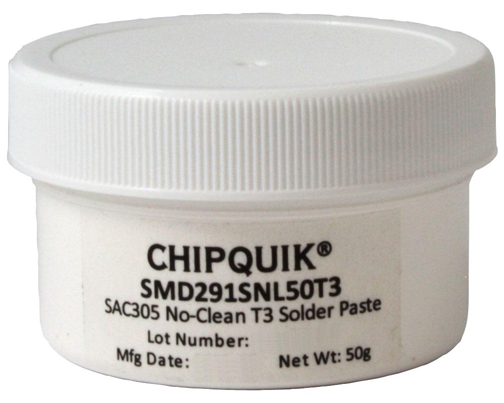SMD291SNL50T3 SOLDER PASTE, SYNTHETIC NO CLEAN, 50G CHIP QUIK