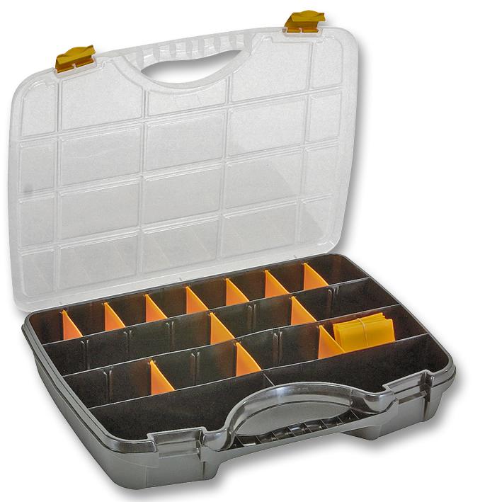 715379 TOOL CASE, A47, 21 DIVIDERS, BLK/SIL RAACO