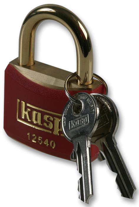 K12540BREDD PADLOCK BRASS 40MM RED KASP SECURITY