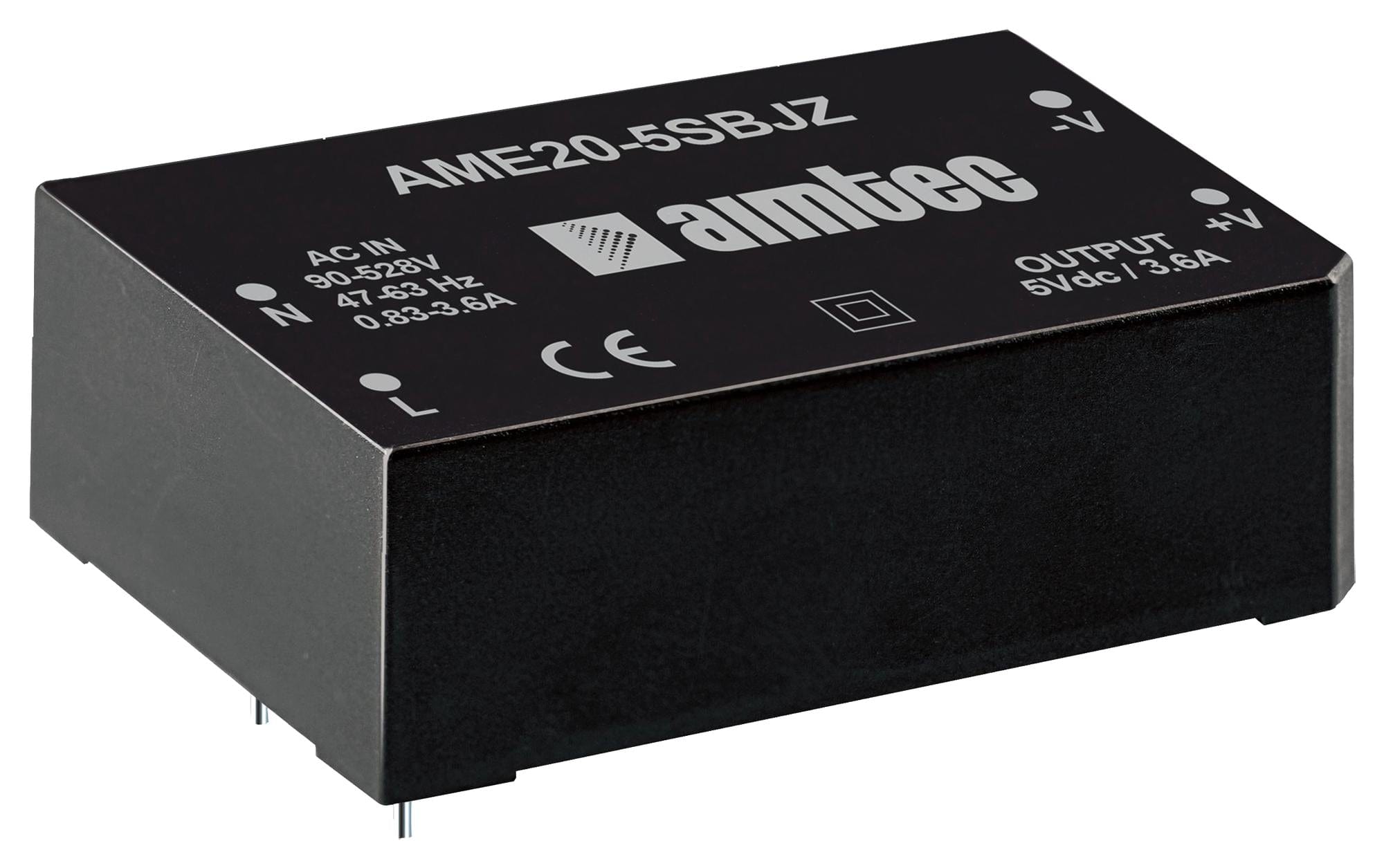 AIMTEC PCB Mount - Single Ouput AME20-5SBJZ POWER SUPPLY, AC-DC, 5V, 3.6A AIMTEC 3524090 AME20-5SBJZ
