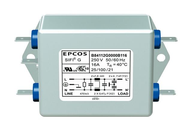 EPCOS Power Line B84112G0000B060 POWER LINE FILTER, STANDARD, 6A, 250V EPCOS 3408819 B84112G0000B060